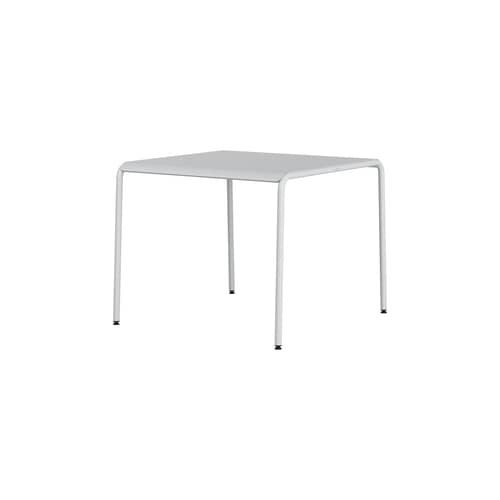 Table carrée Panorama métal gris / 90 x 90 cm - 2 places - TIPTOE - Gris Craie - Acier thermolaqué