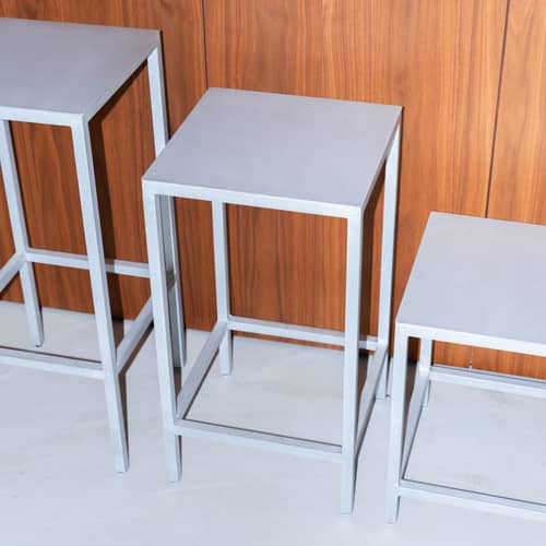 Tabouret Alu Stool métal / Small - H 45 cm - valerie objects - Aluminium brut - Aluminium