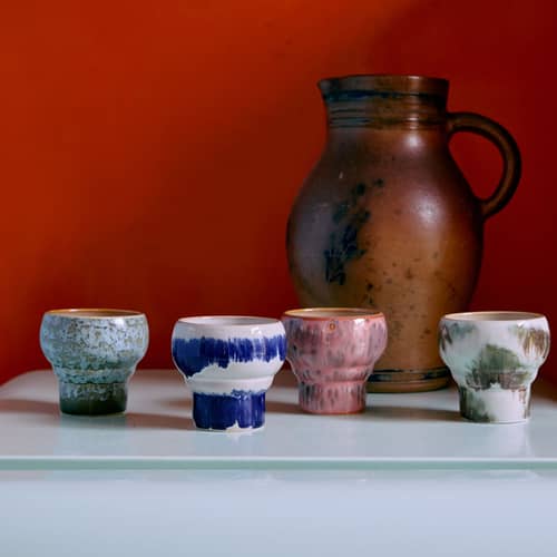 Tasse 70s ceramics céramique multicolore / Set de 2 - 24 cl - HK LIVING - Symbolist - Grès émaillé