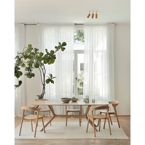 Tavolo rettangolare X legno naturale / 224 x 100 cm - 8 persone / Rovere massello - Ethnicraft - Rovere naturale - Massello di quercia oliato