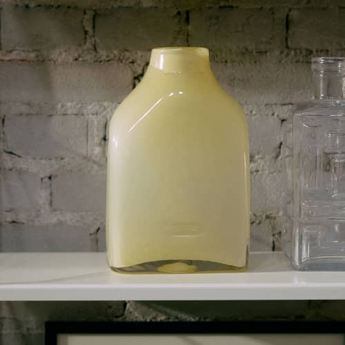 Vase Atelier Medium verre beige / H 23 cm - HK LIVING - H 23 cm / Crème - Verre