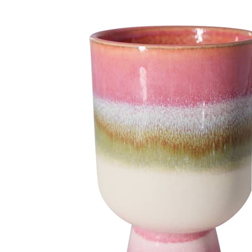 Vaso per fiori Retro ceramica rosa / Ø 13 x H 19,5 cm - HK LIVING - Rosefield - Gres smaltato