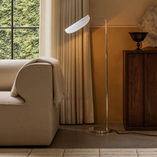 Lampadaire Wing métal / Orientable - Audo Copenhagen - Aluminium poli - Acier, Aluminium