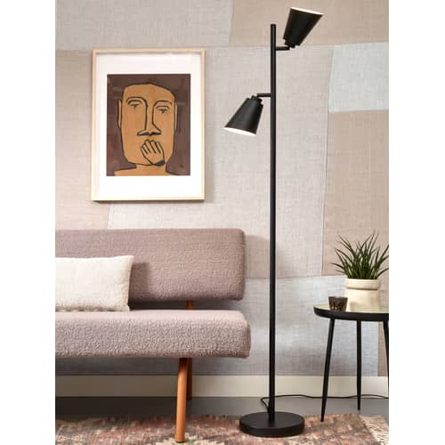 Lampadaire Bremen / 2 spots orientables - H 162 cm - It\'s about Romi - Noir - Acier