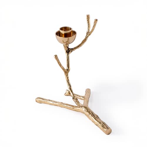 Twiggy XS Candle stick metal gold / L 18 x H 14 cm - Pols Potten - Gold - Metal
