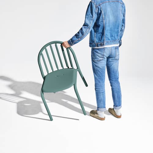 Chaise empilable Fred\'s - Fatboy - Sauge foncé - Aluminium