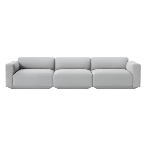 Divano destro Develius D tessuto grigio / 4 posti - En&ls 309 cm - &tradition - Grigio (Tessuto Clay 03) - Legno, Schiuma HR, Tessuto