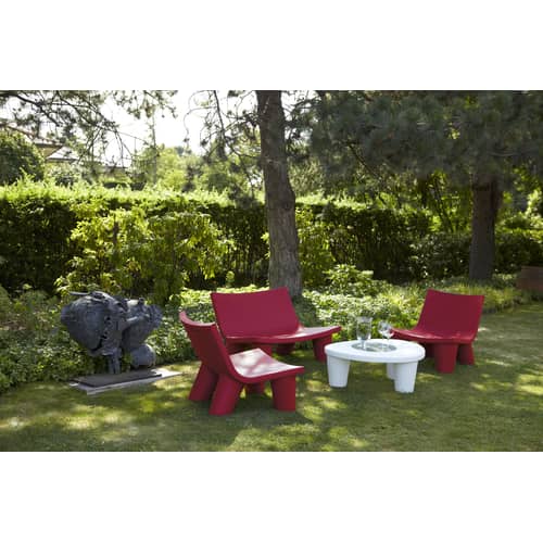 Fauteuil bas Low Lita plastique rouge - Slide - Rouge - Polyéthylène recyclable
