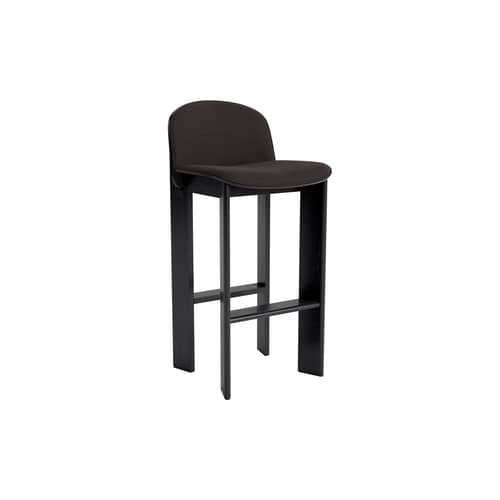 Hochstuhl Chisel 35 High textil braun / H 75 cm – Gewebe-Polsterung - Hay - Gewebe in Schokolade (Steeelcut Trio 383) / Schwarz - Gewebe, Lackiertes Eichenfurnier, Schaumstoff