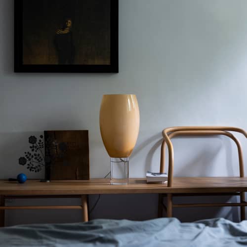 Lampe de table Buds 1 verre beige / Ø 26 x H 57 cm - Foscarini - Beige rosé - PMMA, Verre soufflé