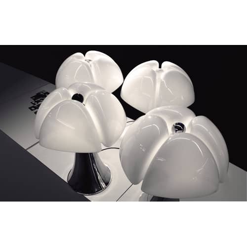 Lampe de table Pipistrello LED / H 66 à 86 cm - Gae Aulenti, 1965 - Martinelli Luce - Vert Agave - Acier galvanisé, Aluminium laqué, Méthacrylate