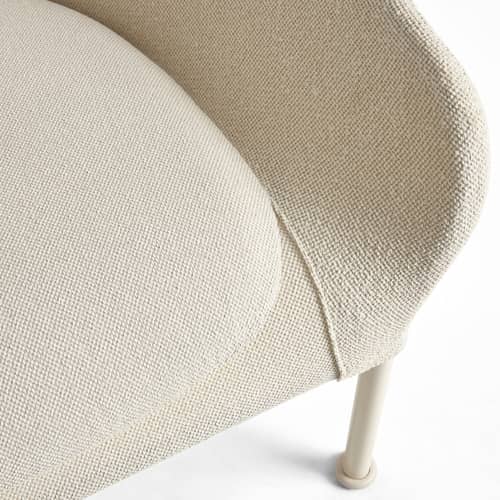 Lounge-Sessel O2 textil weiß - Hay - Creme - Formschaum, Selbsttragender Stoff, thermolackierter Stahl