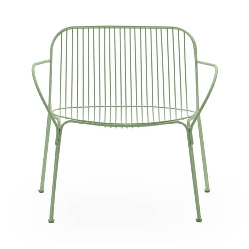HiRay Low armchair metal green / Metal - Kartell - Green - Painted galvanized steel