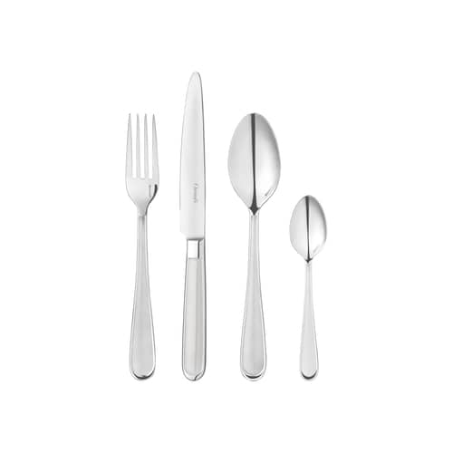 Ménagère Concorde métal / 24 couverts dans écrin (6 personnes) - Christofle - Acier brillant / Chêne - Acier poli, Chêne
