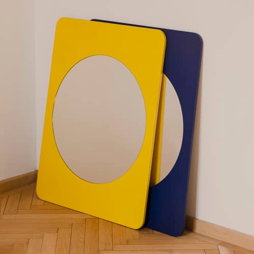Miroir mural Aku / L 70 x H 90 cm - NOO.MA - Myrtille douce -  Verre miroir, Contreplaqué de bouleau