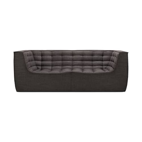 Sofa 2 Sitzer N701 textil grau / L 205 cm - Ethnicraft - Dunkelgrau (Standardgewebe) - Gewebe, Hochdichter PU-Schaum, Holz