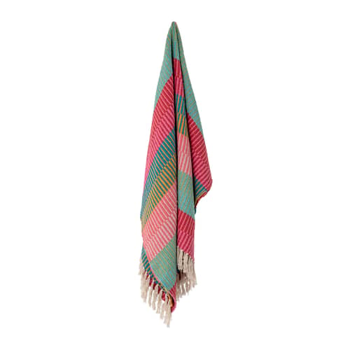Isnel Plaid textile multicoloured / 160 x 130 cm - Bloomingville - Multicoulered - Cotton, Polyester
