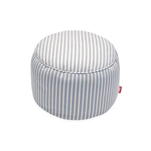 Pouf Point Terry bleu / Tissu éponge - Ø 50 cm - Fatboy - Bleu Blizzard / Crème -  Micro-billes EPS, Tissu éponge