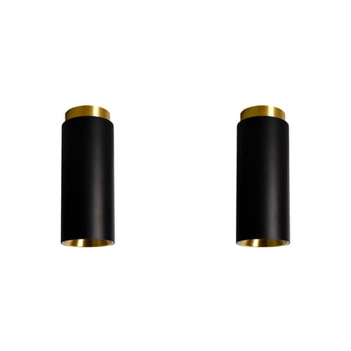 Promo-Pack  metall schwarz / Set 2 Deckenleuchten Tobo C65 - Ø 6,5 x H 16,5 cm - DCW éditions - Schwarz - Messing, Stahl