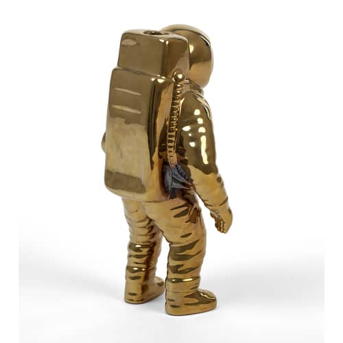 Soliflore Cosmic Diner Starman céramique or métal / H 28 cm - Seletti - Or - Porcelaine peinte