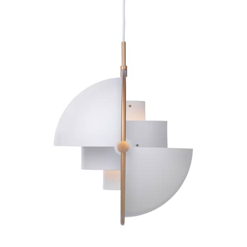 Suspension Multi-Lite Large métal blanc / Ø 36 cm - Modulable & orientable / Réédition 1972 - Gubi - Blanc / Laiton - Métal