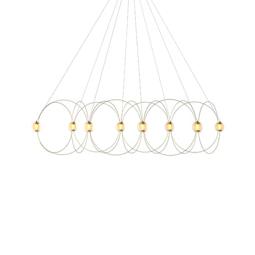 Suspension Munari 8 / LED - 156 x 45 x H 42 cm / Version pré-assemblée - DCW éditions - Or - Acier, Acrylique