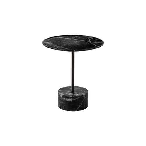Table basse 9 / Ø 40 x H 49 cm - Piero Lissoni, 2014 - CASSINA - Marbre noir / Anthracite - Acier, Marbre