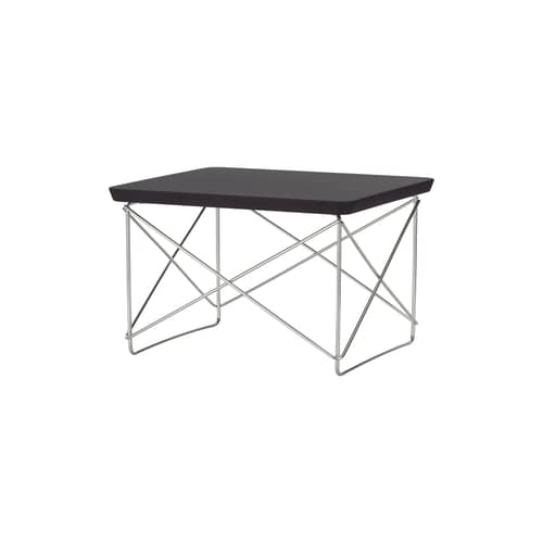 Table d\'appoint Occasional Table LTR / Eames (1950) - Vitra - Chêne foncé / Pied acier - Chêne foncé massif, Fil d\'acier inoxydable