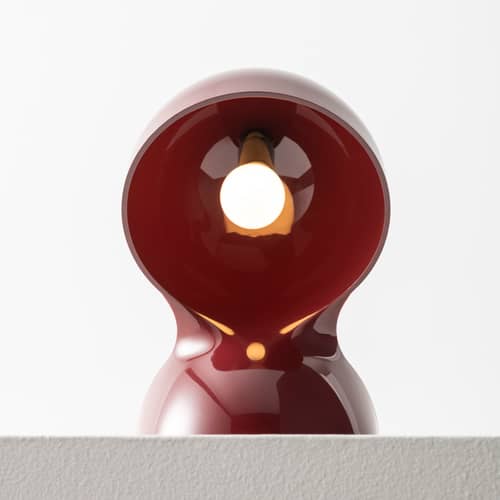 Tischleuchte Dalù plastikmaterial rot / Vico Magistretti, 1969 - Artemide - Ruby - Geformter Thermoplast