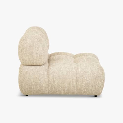 Poltrona imbottita Waffle tessuto beige / Divano modulabile - NV GALLERY - Tweed Beige - Schiuma ad alta densità, Tessuto