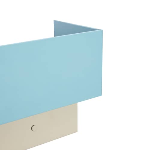 Arte Wall light with plug metal blue / Dimmer - HÜBSCH - Blue & Sand - Lacquered iron