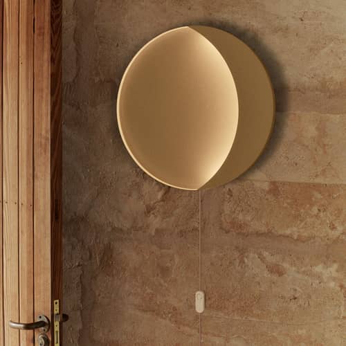 Neba Wall light with plug metal beige / Ø 45.5 cm - Ferm Living - Cashmere beige - Iron