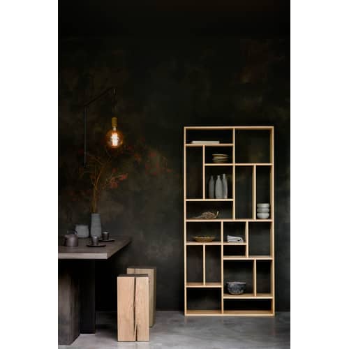 M Large Bookcase natural wood / Solid oak L 104 x H 219 cm - Ethnicraft - Oak - Solid oak