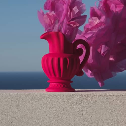 Carafe Magna Graecia céramique rose / H 28 cm - Seletti - Rose bougainvillier - Terre cuite