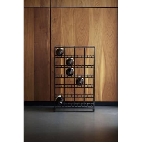 Casier à bouteilles  métal noir / 24 bouteilles - L 41 x H 67 cm - House Doctor - Noir - Fer