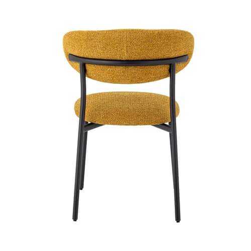 Chaise rembourrée Manal tissu jaune - Bloomingville - Jaune (tissu chenille) - Fer thermolaqué, Mousse, Tissu chenille