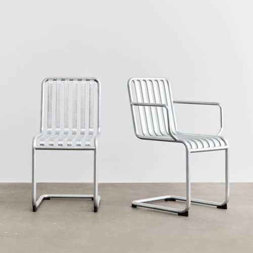 Fauteuil de repas Palissade Cantilever métal / Small - Hay - Acier galvanisé - Acier galvanisé à chaud