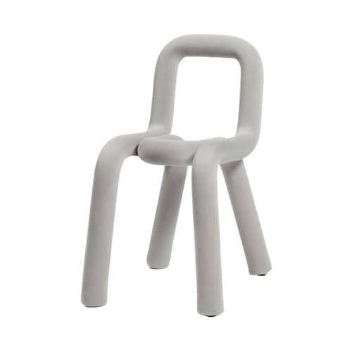 Gepolsterter Stuhl Bold textil grau - Moustache - Hellgrau - Gewebe, Schaumstoff, Stahl