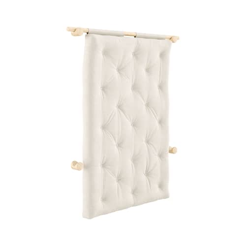 Divano convertibile Hooked tessuto bianco / L 135 cm - Regolabile in 3 posizioni - KARUP - Lino 914 / Pino - Espanso, Fibre riciclate miste, Pino massello certificato FSC