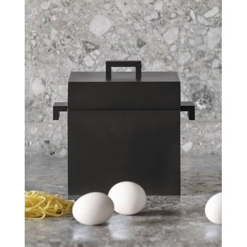Kochtopf La cubica metall schwarz / Induktion - 240 cl / Alessi 100 Values Collection - Alessi - Schwarz - Gussaluminium