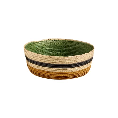 Korb Globe Petit faser bunt / Ø 20 cm - Maison Sarah Lavoine - Eukalyptus / Ocker - Palmfaser