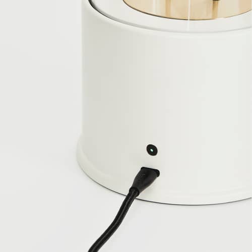 Lampe sans fil rechargeable The Muse 2.0 métal blanc / IP44 - TALA - Blanc Candlenut - Aluminium, Verre borosilicaté