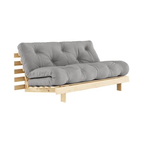 Canapé convertible Roots / L 160 cm - 3 positions / Structure pin clair - KARUP DESIGN - Gris 746 / Pin clair - Fibres recyclées mélangées, Mousse, Pin massif certifié FSC, Tissu