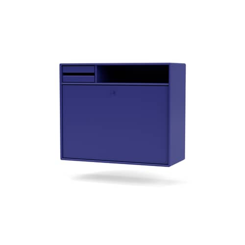 Secrétaire mural Studio bois bleu / L 69,6 x H 58,2 cm - MONTANA - Monarch 135 - MDF laqué