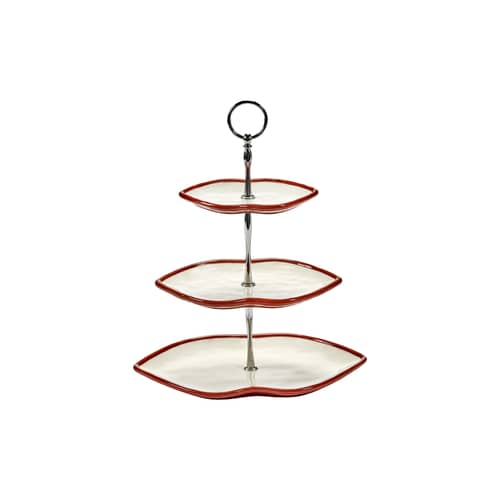 Servierplatte Les Objets Mouleversants keramik rot / 3 Tabletts - Serax - Rot & Weiß - Metall, Sandstein