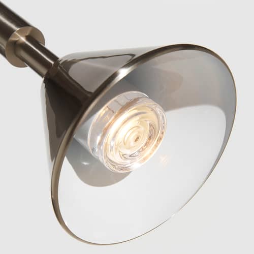 Sospensione Pyl metallo / Ø 21,6 x H 110 cm - Girevole - Petite Friture - Acciaio Lucido - Acciaio lucidato, Vetro pressato