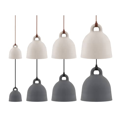 Suspension Bell métal beige / Medium Ø 42 cm - Normann Copenhagen - Sable mat & Int. Blanc - Aluminium
