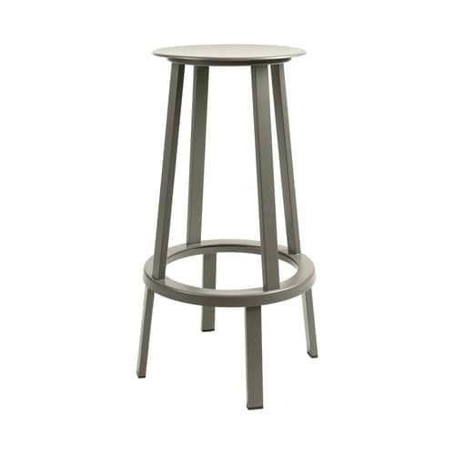 Revolver Swivel bar stool metal grey H 75 cm - Metal - Hay - Grey - Steel xith epowy paint