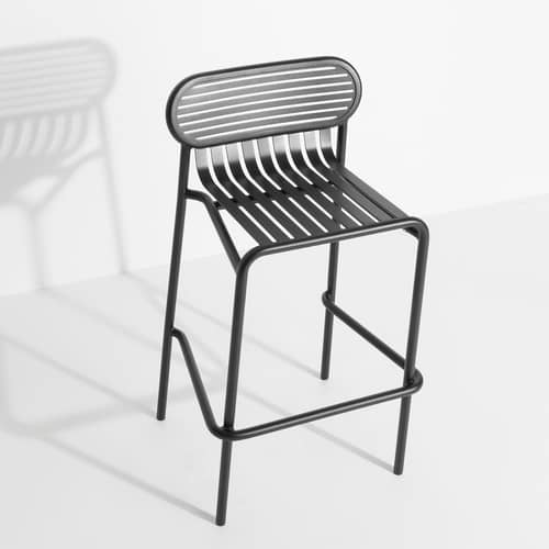 Tabouret de bar Week-End métal noir / Aluminium - H 80 cm - Petite Friture - Noir - Aluminium thermolaqué époxy