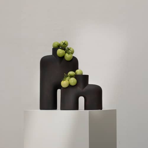 Vase Cobra Uno Medium céramique marron / L 30 x H 25 cm - 101 COPENHAGEN - Café - Céramique